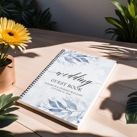 Blauwe Waterverf laat botanische bruiloft uit Notitieboek