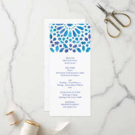 Blauwe Waterverf Meditteranean Tegel Pattern Programma