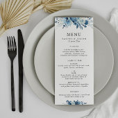 Blauwe waterverf menu