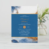 Blauwe Waterverf met rustkoper Kaart (Staand voorkant)