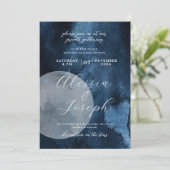 Blauwe Waterverf Moon Celestial Kaart (Staand voorkant)