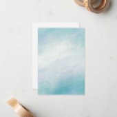 Blauwe waterverf notitiekaartje (Voorkant / Achterkant in situ)