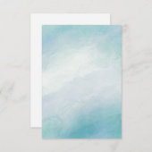 Blauwe waterverf notitiekaartje (Voorkant / Achterkant)