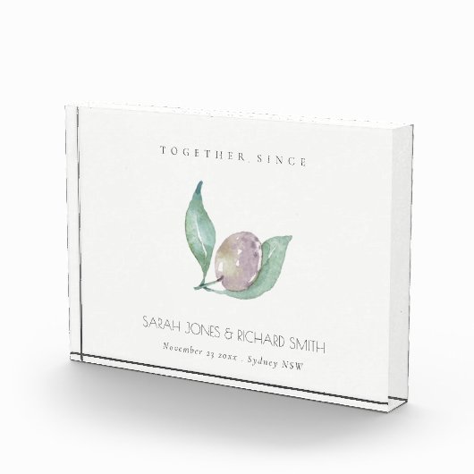 BLAUWE WATERVERF OLIVE BEWAREN DE DATUM WEDING GIF FOTOBLOKKEN (Rechts)