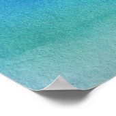 Blauwe Waterverf Ombre Poster (Hoek)