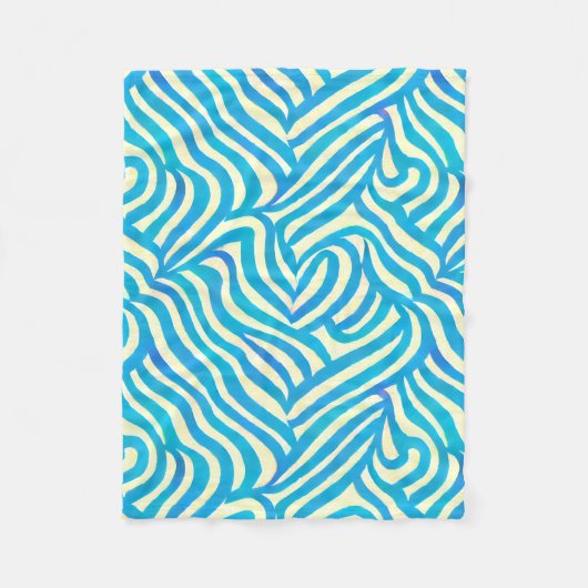 Blauwe Waterverf patroondeken Fleece Deken (Voorkant)