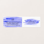 Blauwe Waterverf penseelstreek, maak artistieke Lo Visitekaartjes (Buitenkant ongevouwen)