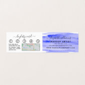 Blauwe Waterverf penseelstreek, maak artistieke Lo Visitekaartjes (Binnenkant ongevouwen)