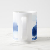 Blauwe Waterverf pijnbomen Jumbo Mok (Achterkant)