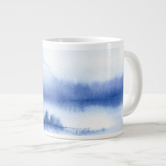 Blauwe Waterverf pijnbomen Jumbo Mok (Voorkant rechts)