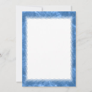 Blauwe Waterverf Rand Blanco Aangepaste tekst Kaart