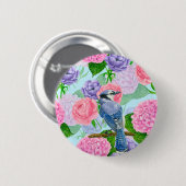 Blauwe waterverf ronde button 5,7 cm (Voorkant /achterkant)