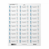 Blauwe Waterverf & Roos Gouden Geometrische Bruilo Etiket (Full Sheet)