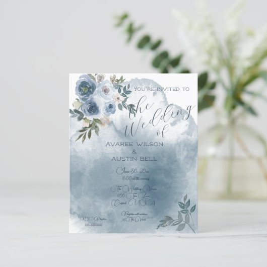 Blauwe Waterverf Rozen (Staand voorkant)