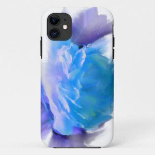 Blauwe waterverf rozen blauw bloemblauw bloemblauw iPhone 11 hoesje