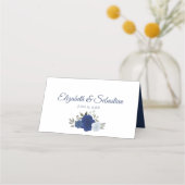 Blauwe Waterverf Rozen Elegante bruiloft Write-In (Achterkant)