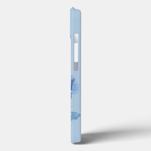 Blauwe Waterverf Rozen en botervliegen Case-Mate iPhone Case (Achterkant / Links)