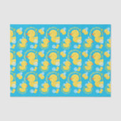 Blauwe Waterverf Rubber Ducky Jij bent de One Part Tissuepapier (Voorkant)