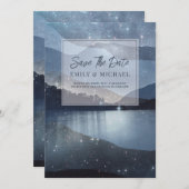 Blauwe Waterverf Save The Date (Voorkant / Achterkant)