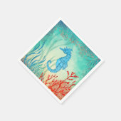 Blauwe waterverf servet (Hoek)