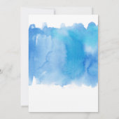 Blauwe Waterverf Sla de datum op Save The Date (Achterkant)