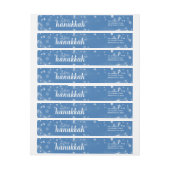 Blauwe Waterverf Snowflake Hanukkah Adres label (Vel)
