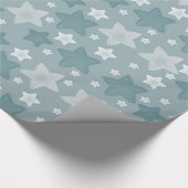 Blauwe Waterverf sterren Cadeaupapier (Hoek)