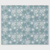 Blauwe Waterverf sterren Cadeaupapier (Vlak)