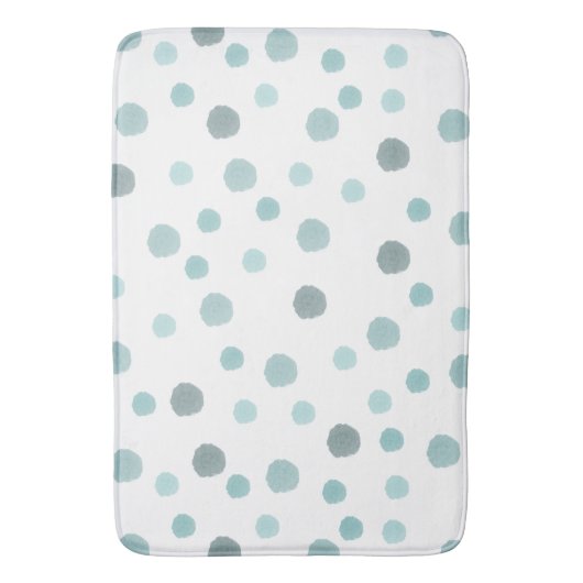 Blauwe Waterverf Stippen Badmat (Voorkant Verticaal)