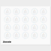 Blauwe Waterverf Strepen - Doop Ronde Sticker (Vel)