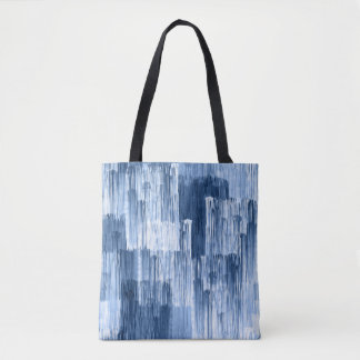 Blauwe Waterverf strepen: geometrisch patroon Draagtas