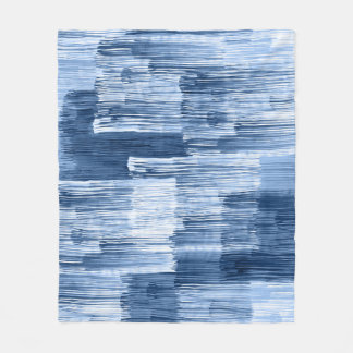 Blauwe Waterverf strepen: geometrisch patroon Fleece Deken
