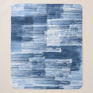 Blauwe Waterverf strepen: geometrisch patroon Sherpa Deken