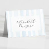 Blauwe Waterverf Stripes - Doop Plaats Kaarten