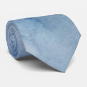 Blauwe Waterverf Stropdas (Opgerold)