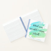 Blauwe Waterverf Succesvolle Vrouw Script Dankbaar Notitieboek (Binnen)