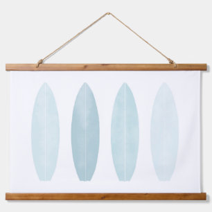 Blauwe Waterverf surfplanken voor elke zurenlaag Hangend Wandkleed