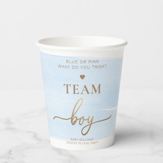 Blauwe Waterverf Team Meisje Gendervrijheid Papieren Bekers (Achterkant)