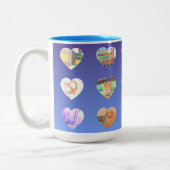 Blauwe Waterverf Tweekleurige Koffiemok (Links)