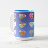 Blauwe Waterverf Tweekleurige Koffiemok (Voorkant links)