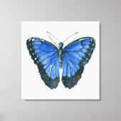 Blauwe waterverf van de Morpho-vlinder Canvas Afdruk (Voorkant)