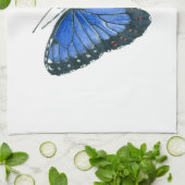 Blauwe waterverf van de Morpho-vlinder Theedoek (Gevouwen)