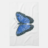 Blauwe waterverf van de Morpho-vlinder Theedoek (Verticaal)