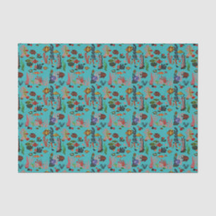 Blauwe Waterverf van de Tropische Zeevaart Tissuepapier