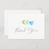 Blauwe Waterverf ventilator Bedankkaart (Voorkant / Achterkant)