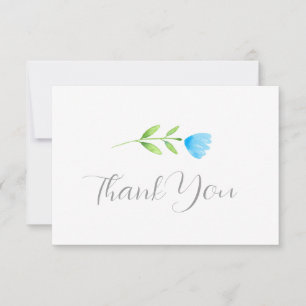 Blauwe Waterverf ventilator Bedankkaart