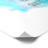 blauwe waterverf verfsplash Voeg uw offerte toe Poster (Hoek)