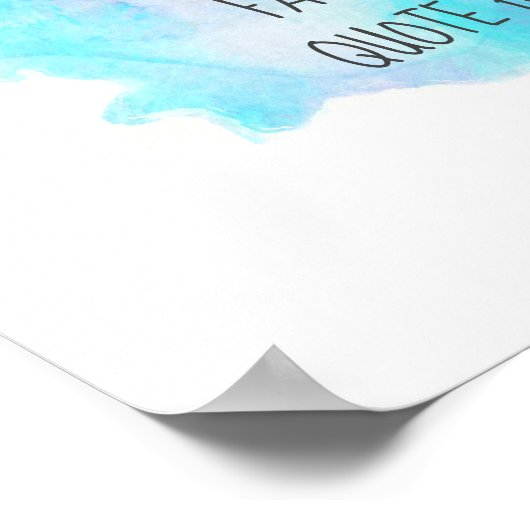 blauwe waterverf verfsplash Voeg uw offerte toe Poster (Hoek)