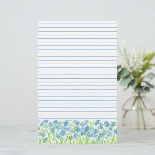 Blauwe Waterverf vloerbedekking Briefpapier (Staand voorkant)