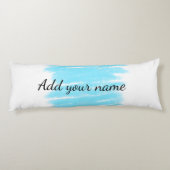 Blauwe waterverf voeg hier naam tekstbericht toe g lichaamskussen (Achterkant)